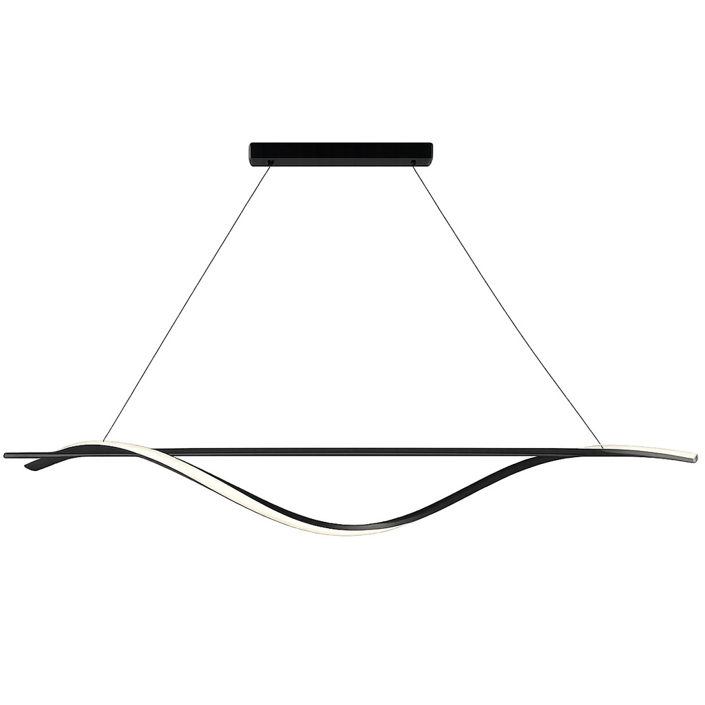 LÁMPARA DE TECHO COLGANTE ALUMINIO / SILICONE LED 12W 780Lm 3000K 1200x1400mm NEGRO ARTE ILLUMINA WAVES