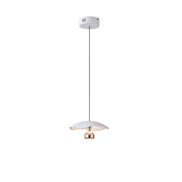 LÁMPARA DE TECHO COLGANTE ALUMINIO REDONDO SINGLE LUZ LED 8W 400Lm 3000K Ø230mm BLANCO / BLUE ARTE ILLUMINA ENIGMA