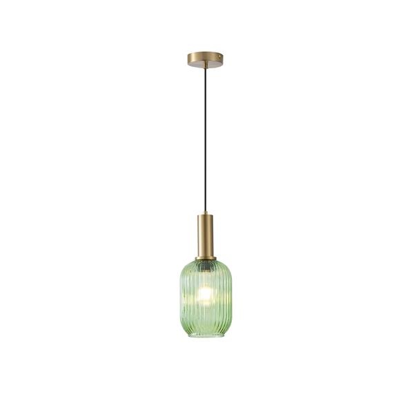 LÁMPARA DE TECHO COLGANTE CRISTAL GOFRADO 1xE27 MAX 15W 130x200x1200mm  ARTE ILLUMINA TOPACIO 