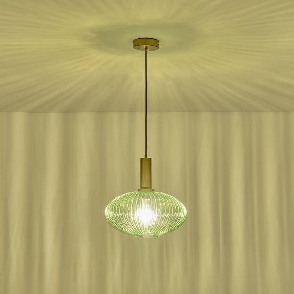 LÁMPARA DE TECHO COLGANTE DE CRISTAL REPUJADO 1xΕ27 MÁX 15W Ø300mm ARTE ILLUMINA TOPACIO