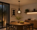 LÁMPARA DE TECHO COLGANTE METAL 1xE27 MAX 15W Ø340x1520mm NEGRO ARTE ILLUMINA AIRY