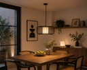 LÁMPARA DE TECHO COLGANTE METAL 1xE27 MAX 15W Ø450x1520mm NEGRO ARTE ILLUMINA AIRY