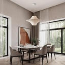 LÁMPARA DE TECHO COLGANTE TYVEK - META, 2xE27, MÁXIMO 15W, D500x350mm, BLANCO, ARTE ILLUMINA AVIRA