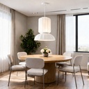 LÁMPARA DE TECHO COLGANTE TYVEK - METAL, 2xE27, MÁXIMO 15W, D460x680mm, BLANCO, ARTE ILLUMINA LICHNOS