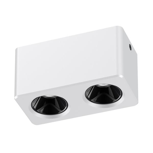 FOCO SUPERFICIE ALUMINIO, 2x7W, 3CCT, 75x150x79 mm