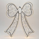 ILUMINADO LAZO 36X45CM, 100 MINI LED, ADAPTADOR, NEGRO ESTRUCTURA METÁLICA, HILO DE COBRE NEGRO, LED BLANCO CÁLIDO, CÁLIDO BLANCO TIRA LED COB 2.2M, CABLE DE ALIMENTACIÓN 3M, IP44