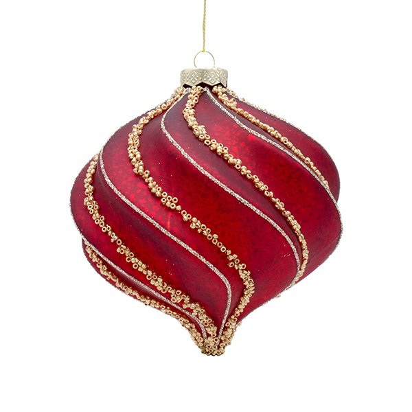 CRISTAL BURDEOS CRAQUELADO BOLA CON DORADO ESPIRAL LÍNEAS, 2 DISEÑOS, JUEGO 2UDS, 12CM