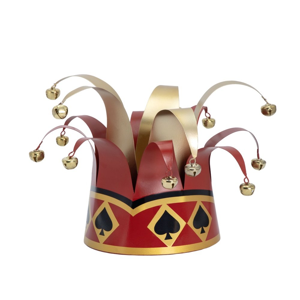 METAL ARLEQUÍN SOMBRERO CON CAMPANAS, 30X30X24CM