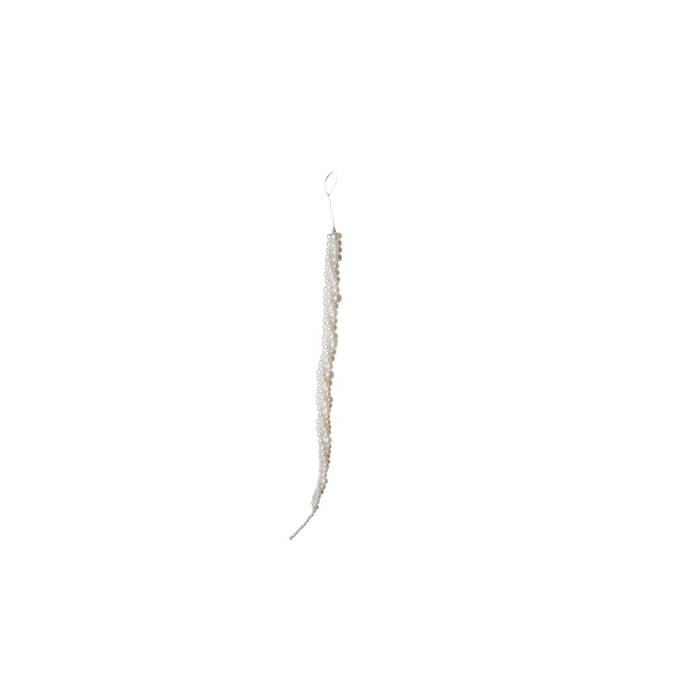 ADORNO COLGANTE, CON PERLAS BLANCAS, 20CM