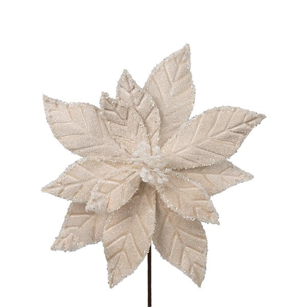 HELADO FLOR, TERCIOPELO, MARFIL, 32X45CM