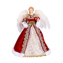 ÁRBOL SUPERIOR ÁNGEL CON CON PLUMAS ALAS Y BURDEOS CAPA, 40CM