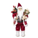 PAPÁ NOEL CON BURDEOS TERCIOPELO ROPA Y HIELO PATINES, 45CM