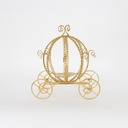 PORTAVELAS CARRUAJE METAL DORADO 33X28.5X33.5CM