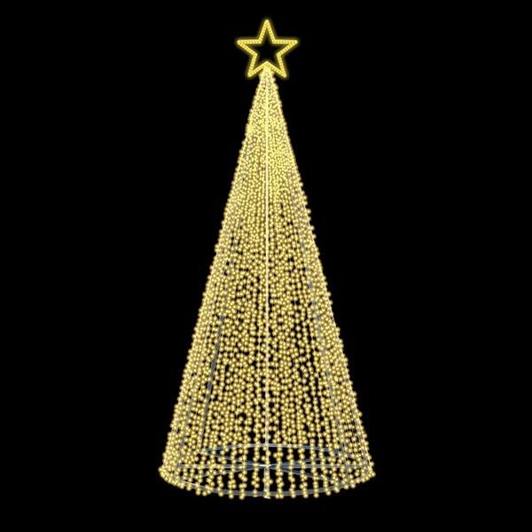 DISEÑO PROFESIONAL, ÁRBOL DE NAVIDAD 3D, 230V, LED BLANCO CÁLIDO MANGUERA LUMINOSA, 500X200CM, IP65