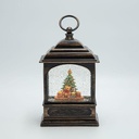 ILUMINADO FAROL CON OSO, CON CON AGUA EN EL INTERIOR, A PILAS, TEMPORIZADOR, 13.5X7.5X22.5CM