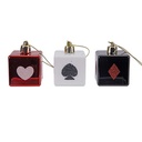 PLÁSTICO CUBO ADORNO, BLANCO, ROJO, Y NEGRO CON TOCANDO TARJETA SÍMBOLOS, JUEGO 8UDS, 5CM