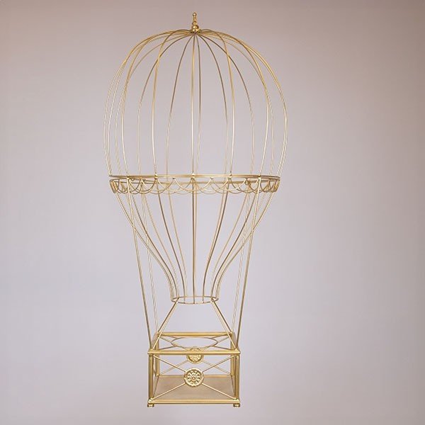 METÁLICO CALIENTE AIRE GLOBO, DORADO, 60X60X122CM