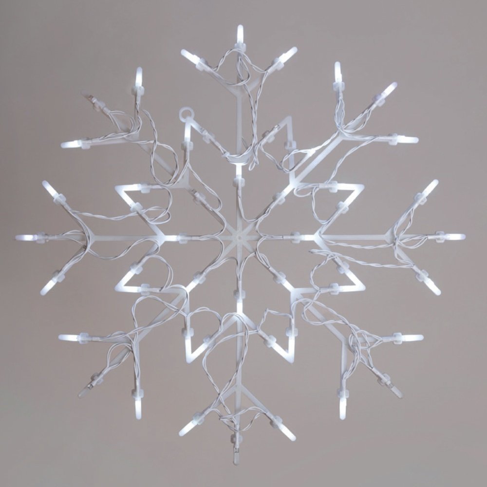 GUIRNALDA LINEAL, 50 LED 5MM, PVC BASE CON COPO DE NIEVE DISEÑO, 230V, BLANCO CABLE PVC, LED BLANCO + 10 BLANCO INTERMITENTE LED, CABLE DE ALIMENTACIÓN 3M, IP44