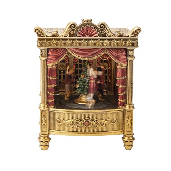 DORADO TEATRO ESCENARIO CON MÚSICA Y MOVIMIENTO, A PILAS, 17.5X13X24CM