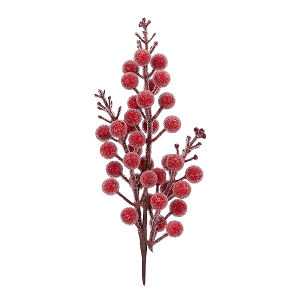 PEQUEÑO RAMA CON CRISTALIZADO BAYAS, 32CM
