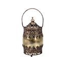 FAROL LED METÁLICO - CRISTAL DORADO - NEGRO - BEIGE 8X8X14.5CM