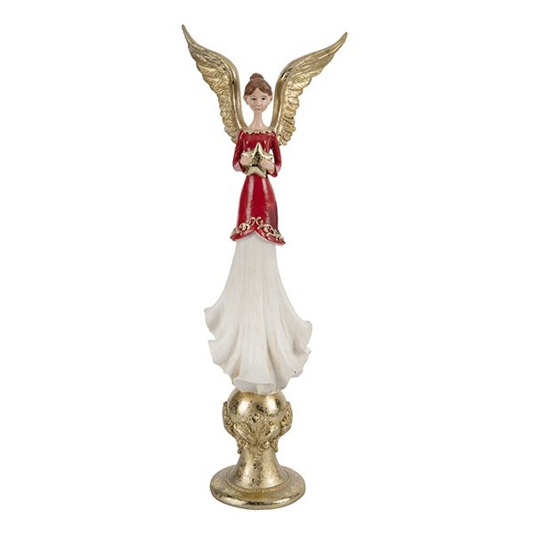 ÁNGEL POLIRRESINA, CON ESTRELLA, 15X11X43CM