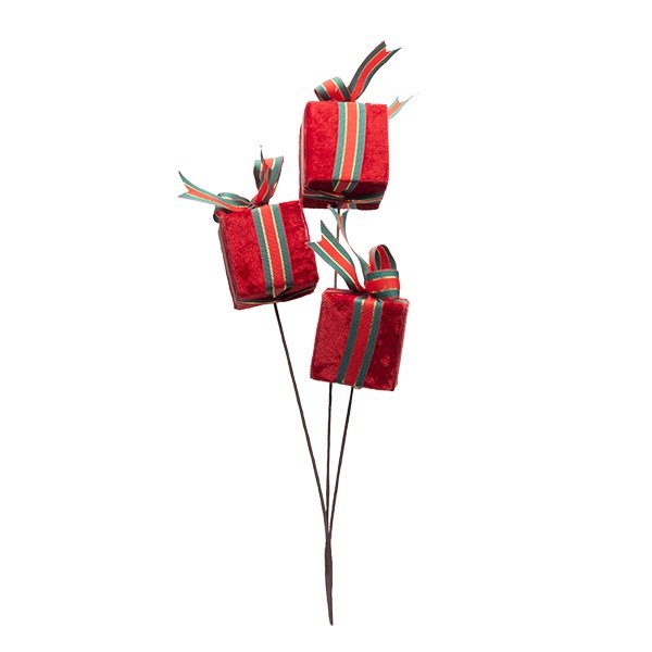 RAMA CON TRES TERCIOPELO REGALOS, 59CM