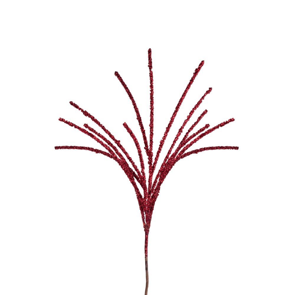 HIERBA RAMA, CON INTENSO ROJO PURPURINA, 67CM