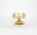 PASTEL SOPORTE CON ESPEJO METAL DORADO 20X20X16.5CM
