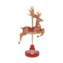 NAVIDAD RENO CARRUSEL, POLIRRESINA, CON DECORADO SILLA DE MONTAR, 17.5X10.2X35.2CM