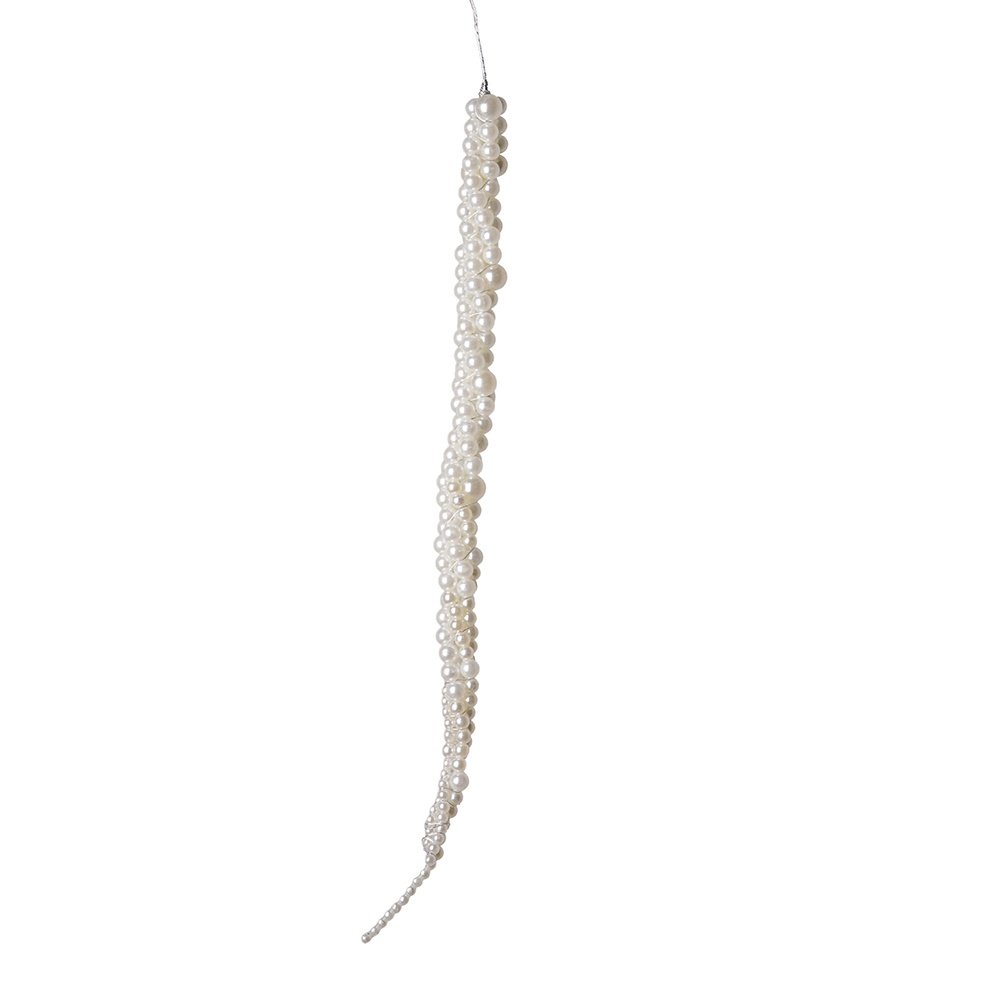 ADORNO COLGANTE, CON PERLAS BLANCAS, 40CM