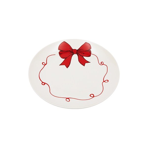 PLATO CON LAZO ROJO, 26.5CM