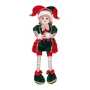NIÑO ELFO CON VERDE Y ROJO TERCIOPELO ROPA, 45CM