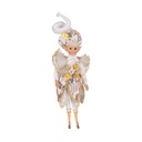 ARLEQUÍN CON BLANCO TRAJE Y CHAMPÁN DETALLES, 45CM