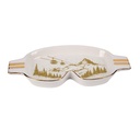ESQUÍ GAFAS-CON FORMA BANDEJA, BLANCO CON CHAMPÁN DECORACIÓN, POLIRRESINA, 20CM