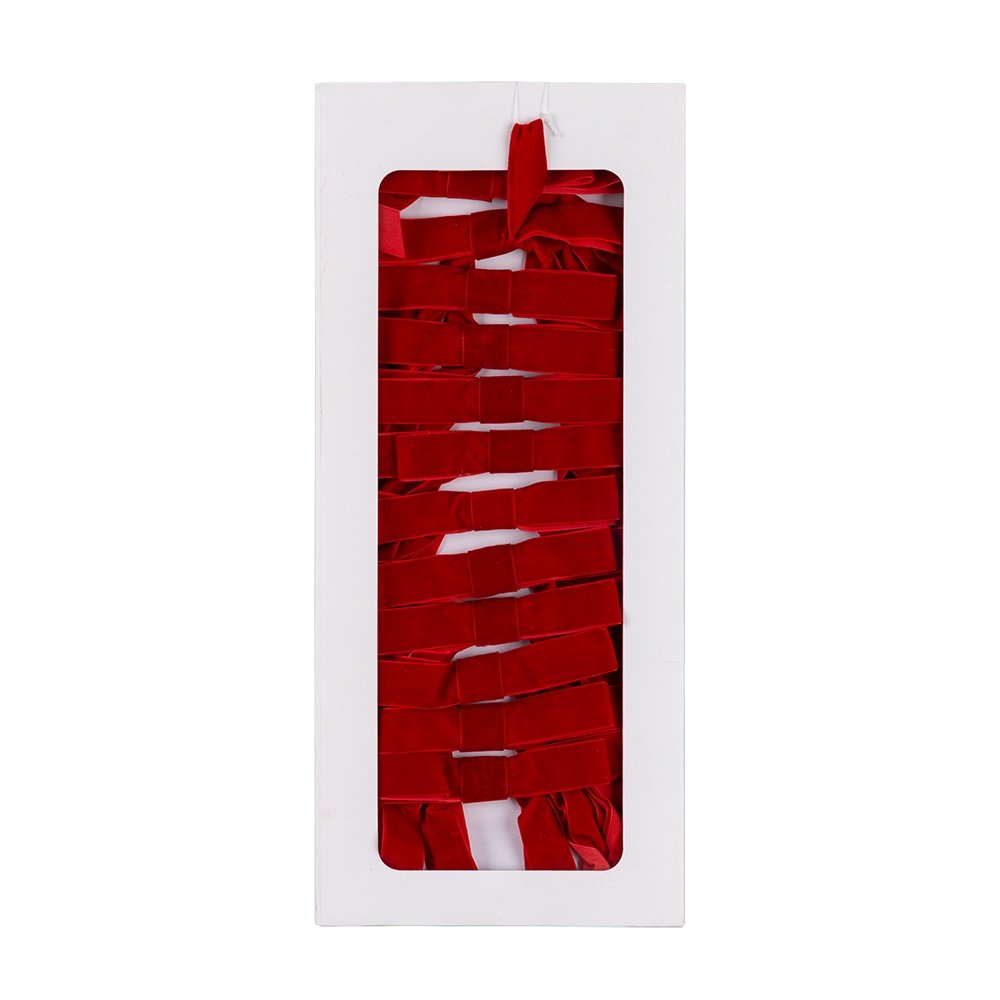 LAZOS, TERCIOPELO, ROJO, 12UDS, 18X38CM