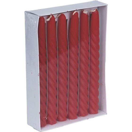 S/12 CANDELABRO VELA ROJO 2X20CM