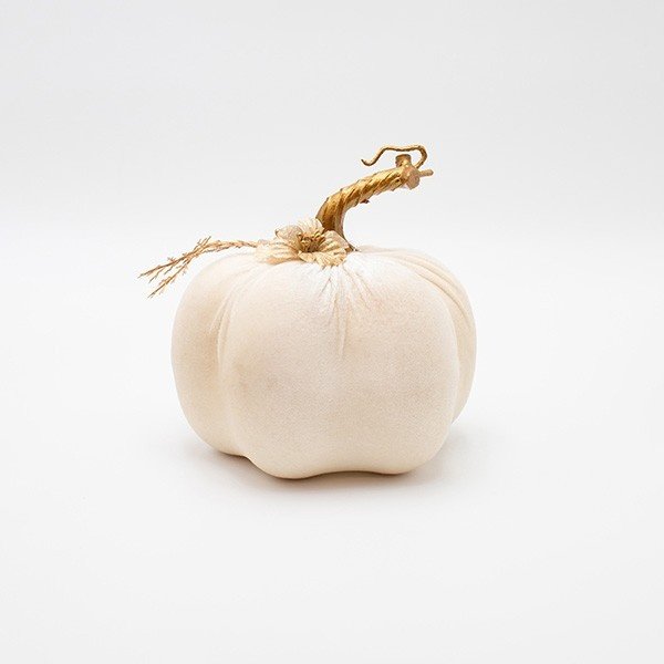 TERCIOPELO CALABAZA, BLANCO ROTO, CON PEQUEÑO FLORES, 12X15CM