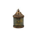 FAROL LED METÁLICO - CRISTAL DORADO - NEGRO - AZUL 7.5X7.5X13CM