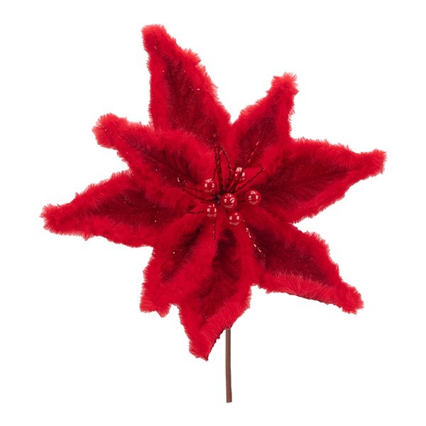 ROJO FLOR CON CON PLUMAS BORDES, 30X20CM
