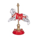 CIRCO TIGRE CARRUSEL, ROJO Y BLANCO, POLIRRESINA, 16.5X9X22.3CM