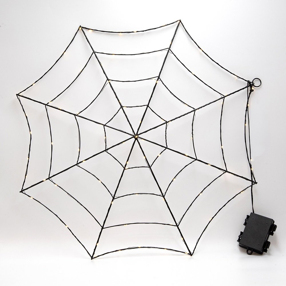 ILUMINADO RED 57CM, 80 MINI LED, CAJA DE PILAS 3XAA, TEMPORIZADOR, HILO DE COBRE NEGRO, NEGRO ESTRUCTURA METÁLICA, LED BLANCO CÁLIDO, CABLE DE ALIMENTACIÓN 30CM, IP44