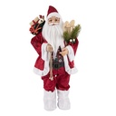 PAPÁ NOEL CON BURDEOS TERCIOPELO ROPA Y HIELO PATINES, 60CM