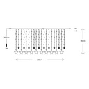 CORTINA, 138 LED 5MM CON ESTRELLAS, 31V ADAPTADOR, 4 CONECTORES HASTA 3 JUEGO, CABLE PVC TRANSPARENTE, LED BLANCO CÁLIDO (H110 X W220CM, 12 LÍNEAS), CABLE DE ALIMENTACIÓN 3M, IP44