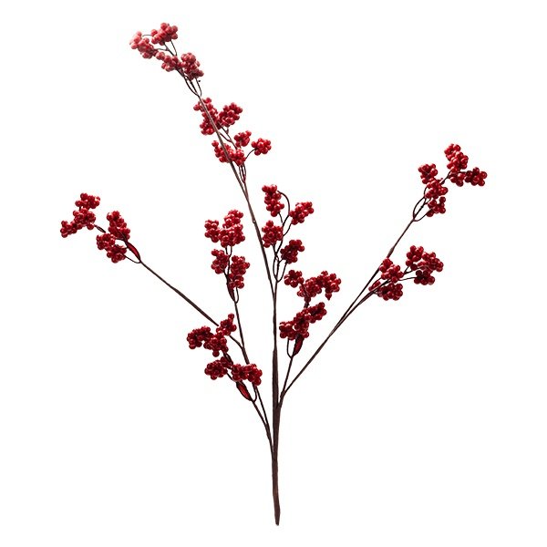 RAMA CON METÁLICO ROJO BAYAS, 74CM
