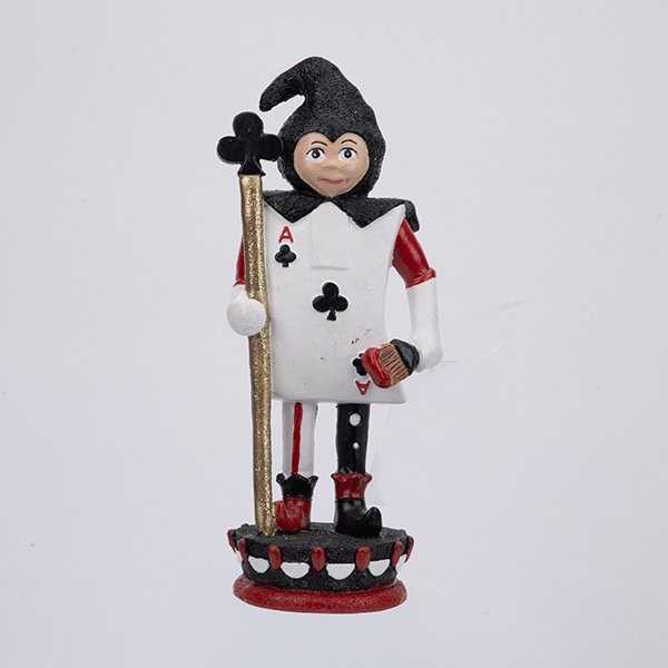 DECORATIVO POLIRRESINA, AS DE PICAS TOCANDO TARJETA, 8.5X6.5X19.5CM