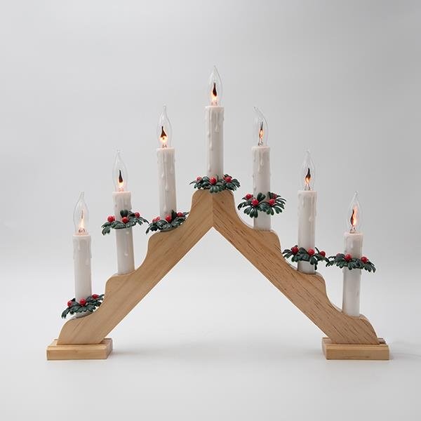 MADERA PORTAVELAS, PUENTE, TERROSO MARRÓN, CON ADAPTADOR, 33.8X4.8X40CM