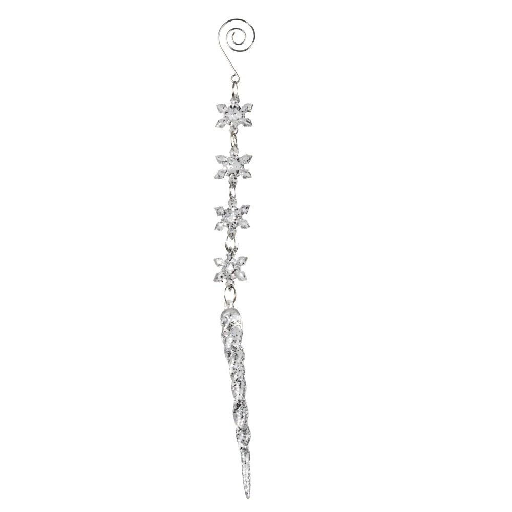 ADORNO COLGANTE CON COPOS DE NIEVE Y CRISTAL, 30CM