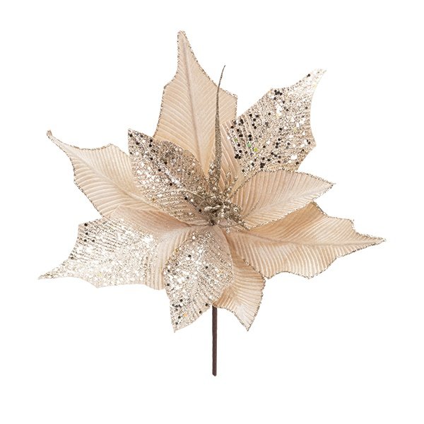 TERCIOPELO FLOR DE PASCUA, TOSTADO CON CHAMPÁN PURPURINA, 35X29CM