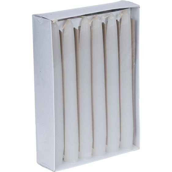 S/12 CANDELABRO VELA BLANCO 2X20CM